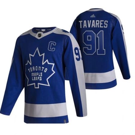 Miehille Toronto Maple Leafs Pelipaita John Tavares 91 2022 Reverse Retro Sininen Authentic